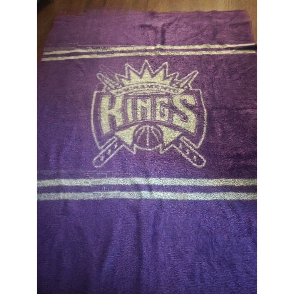 Sacramento Kings Biederlack Blanket Purple Gray Black Tone NBA Basektball 54x72